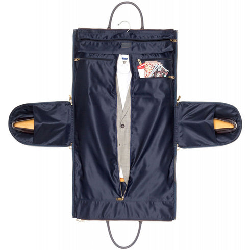 Hook and Albert Brown Leather Weekender Garment Duffle Bag